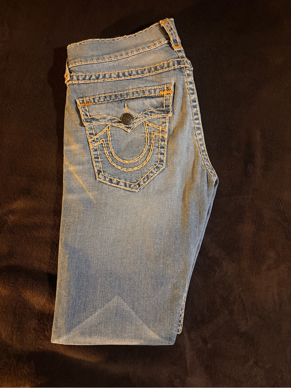 Light Blue mens Jeans with Contrast Stitching